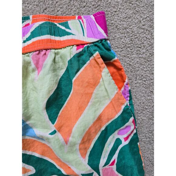 Christian Siriano Linen Wide Leg Bold Tropical Abstract Maximalist Pants Size XL - Picture 2 of 4